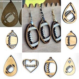 Football Wooden Earrings